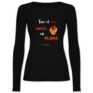 Camiseta de mànega llarga Tinc el cor encés en flama