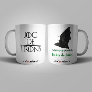 Tassa "Joc de Trons - Fa dia de falles" blanca