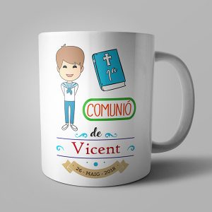 Tassa "1ª comunió de.." per a xiquet blanca